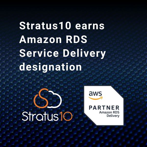 Stratus10 attains Amazon RDS Service Delivery Partner status, with AWS Partner badge for RDS cloud services