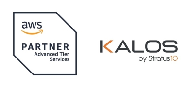 aws partner badge and kalos logo