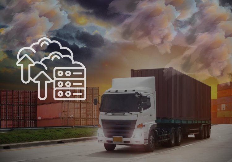 Case Study for Prime Time Produce Legacy System Migration - image of truck with cloud migration symbol