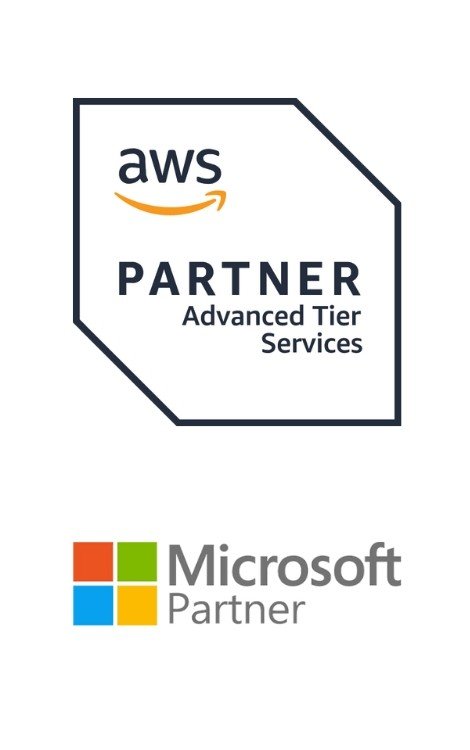 Partner badges - AWS and Microsoft