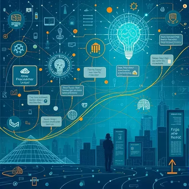 AI generated image of innovation history of AWS